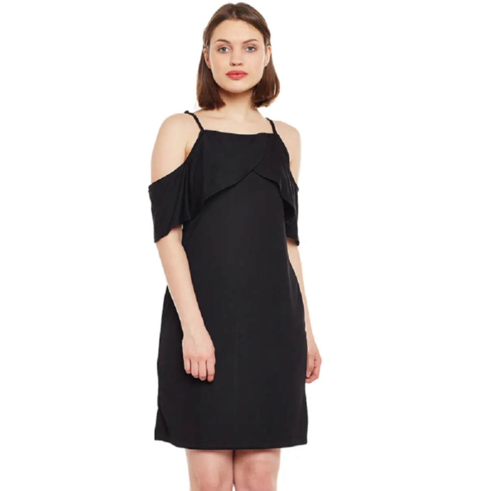 Cato Black Cold Shoulder Spaghetti Strap Dress Size Large
